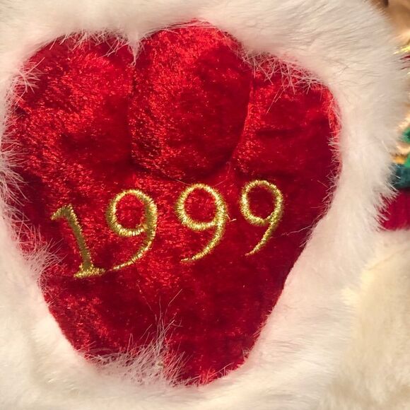 Vintage Moose Jacket Vintage 1999 SNOWFLAKE TEDDY Bear Plush White Chris… - Picture 3 of 4